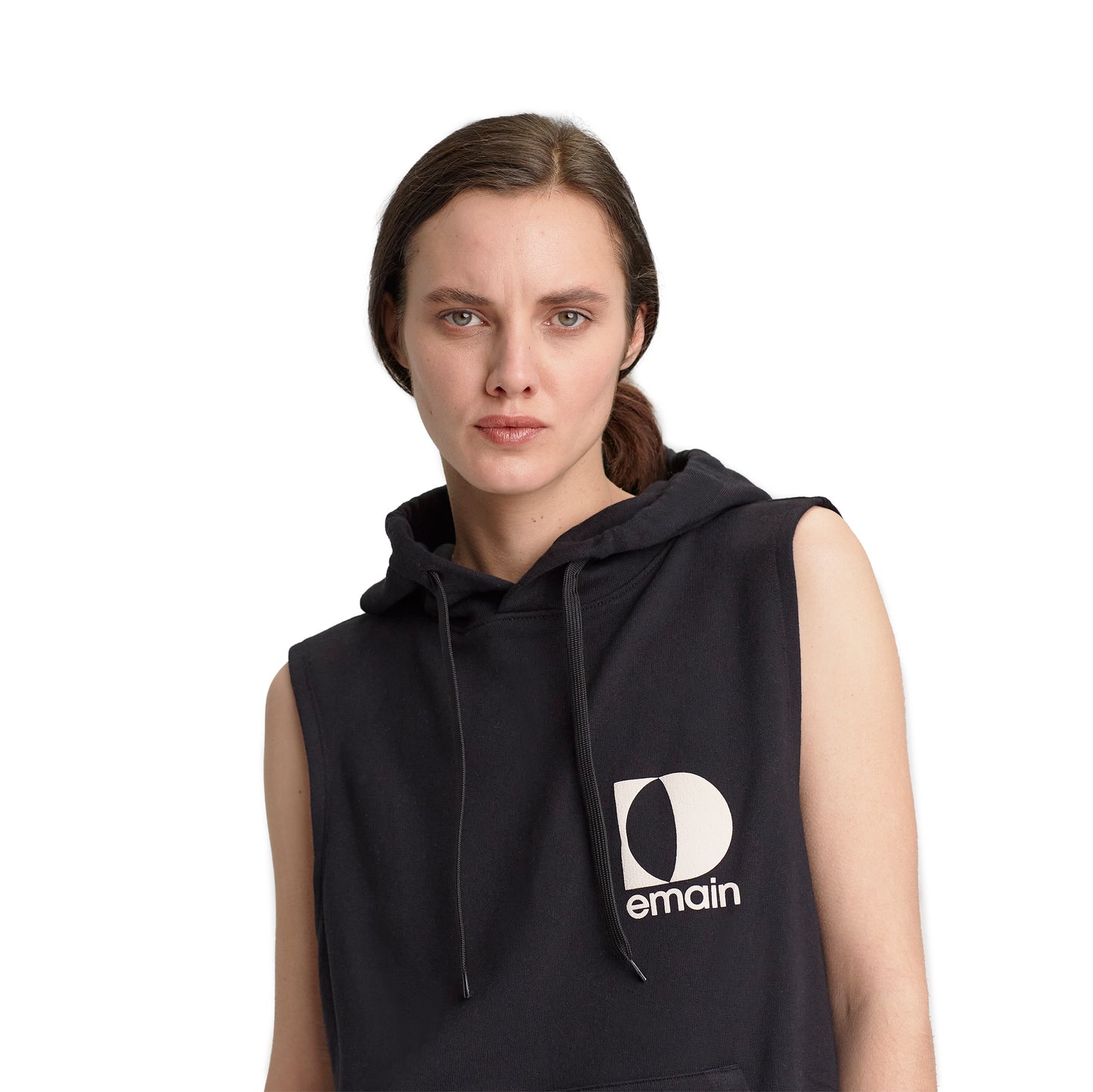 Sleeveless hoodie woman Original D/heart Black