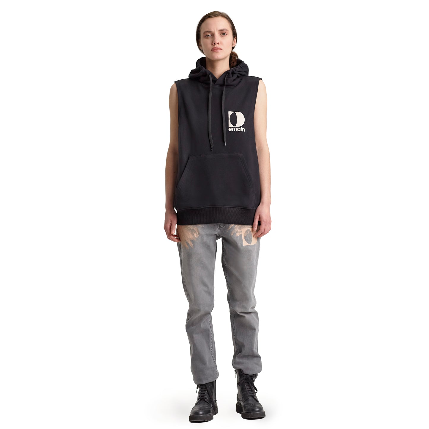 Sleeveless hoodie woman Original D/heart Black