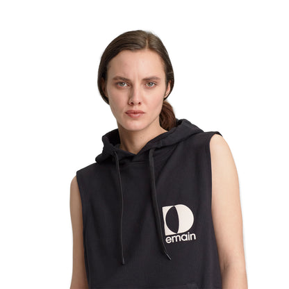 Sleeveless hoodie woman Original D/heart Black