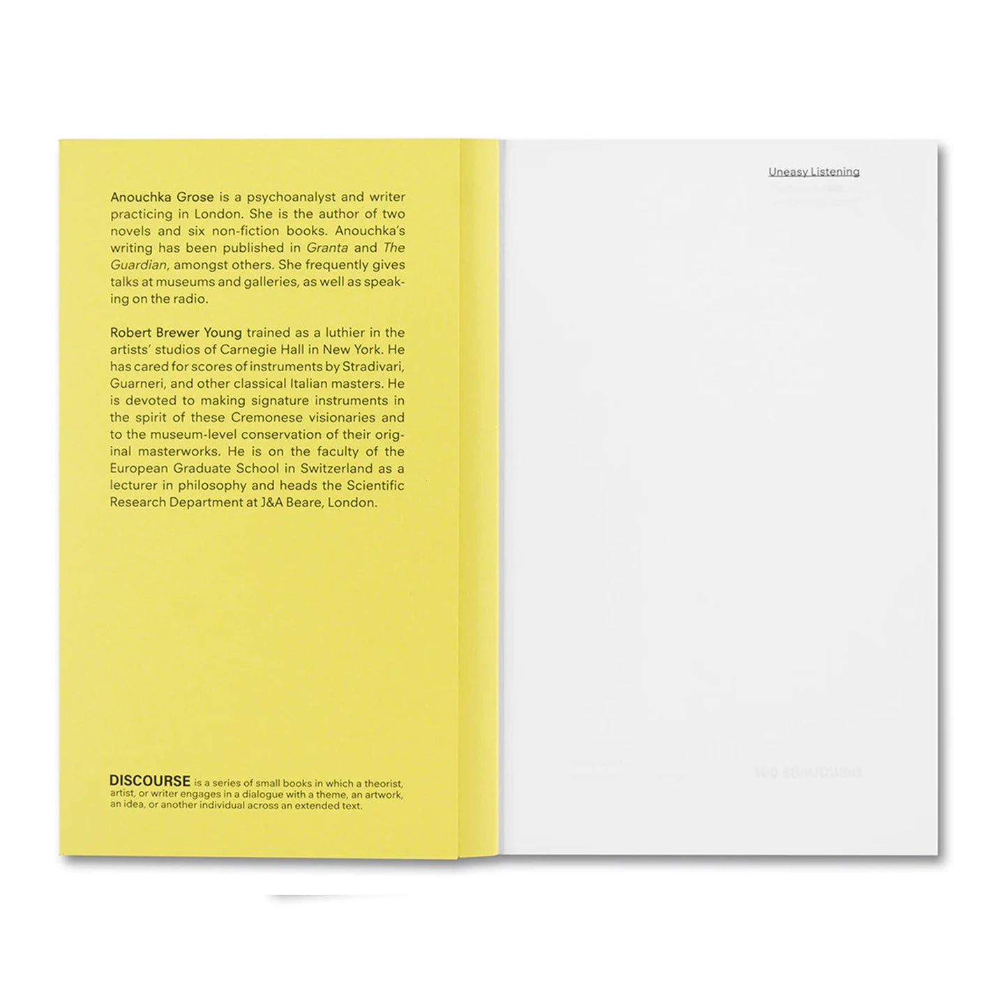 Uneasy Listening: Notes on Hearing and Being Heard
